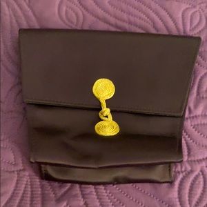 Small satin evening bag dark plum